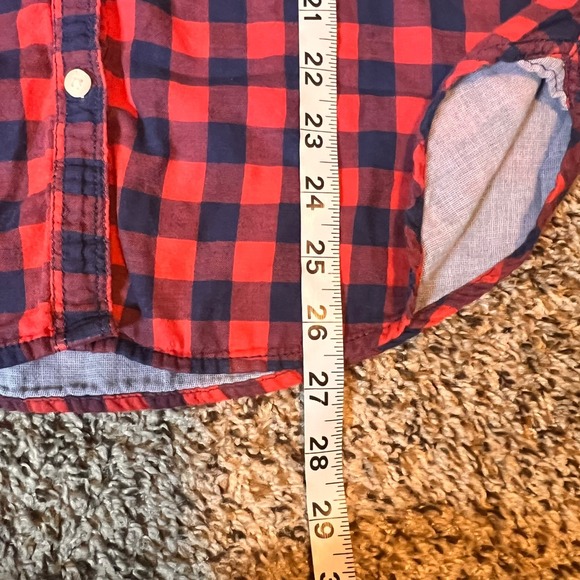 Abercrombie & Fitch Flannel Shirt Plaid Button Down Long Sleeve Red‎ Blue S - Picture 4 of 5